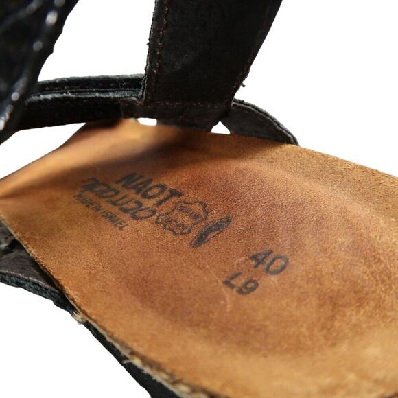 Naot Shoes Womens 40 Sandals Wedge Adjustable Leather Cork Fashion Comfort Kayla - Picture 14 of 15